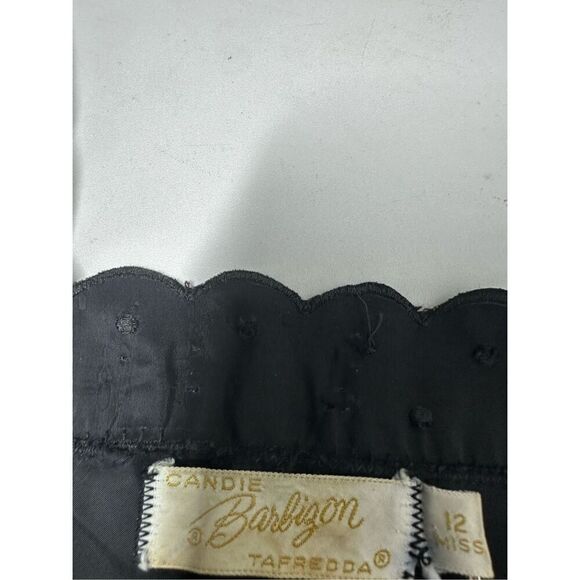 Barbizon Black Romantic Satine Embroidered Strap Cocktail Bohémien Dress Size 12 - Picture 12 of 14